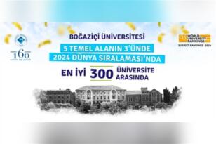 Boğaziçi Üniversitesi 5 temel alanın 3’ünde dünyada ilk 300’de