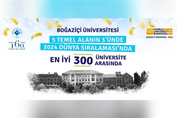 Boğaziçi Üniversitesi 5 temel alanın 3’ünde dünyada ilk 300’de