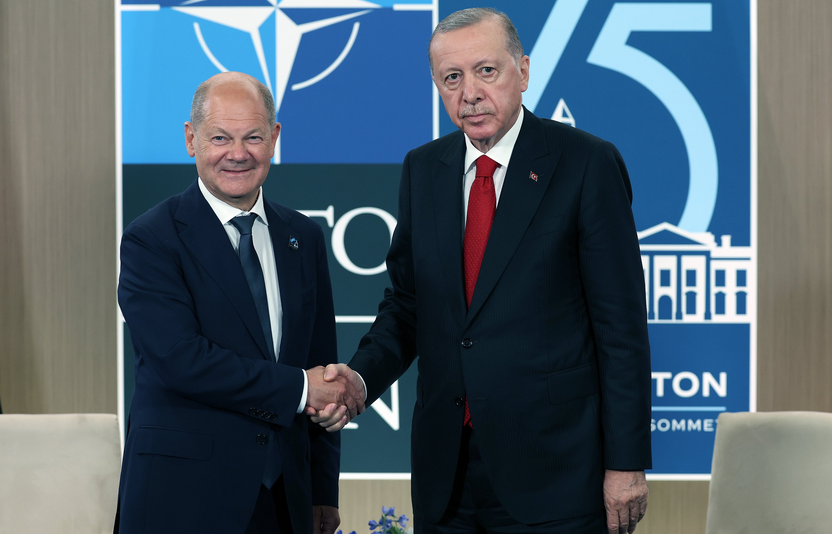 Cumhurbaşkanı Erdoğan, Almanya Başbakanı Scholz ile görüştü