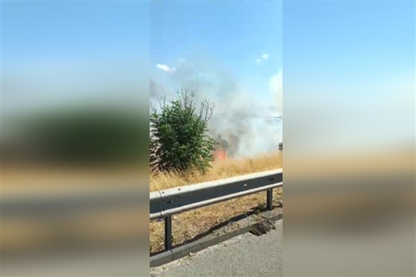 Şanlıurfa Organize Sanayi Bölgesi yakınındaki ormanlık alanda yangın çıktı